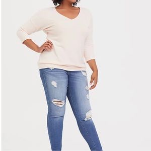 Torrid Relaxed Fit Super Soft Plush V-Neck Drop Shoulder Long Sleeve Plus size 2